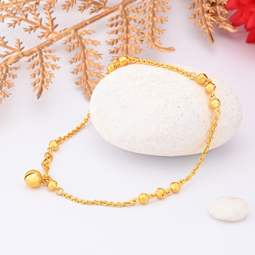 triple bead gold plated anklet