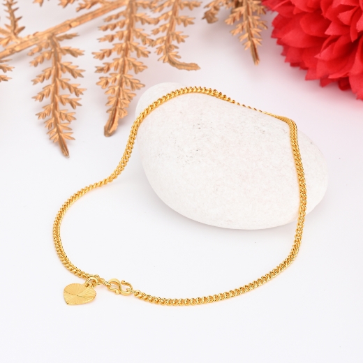 simple curb chain heart anklet