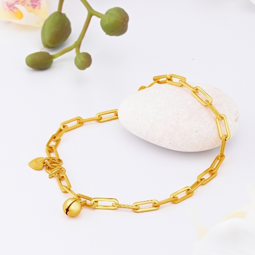 gold plated paperclip anklet