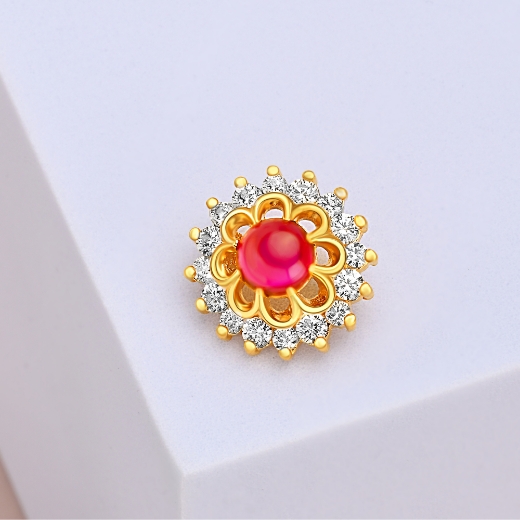 cz flower brooch