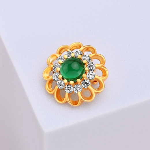 cz gold plated flower brooch