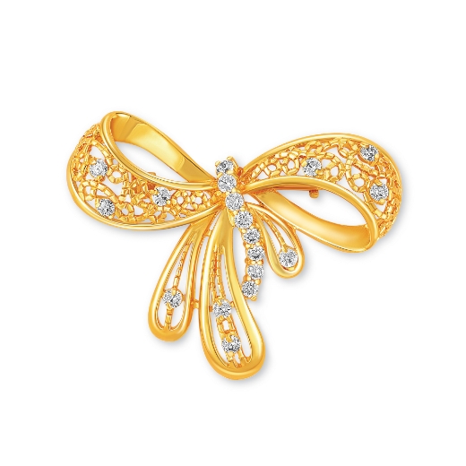 Vintage CZ Bow Brooch