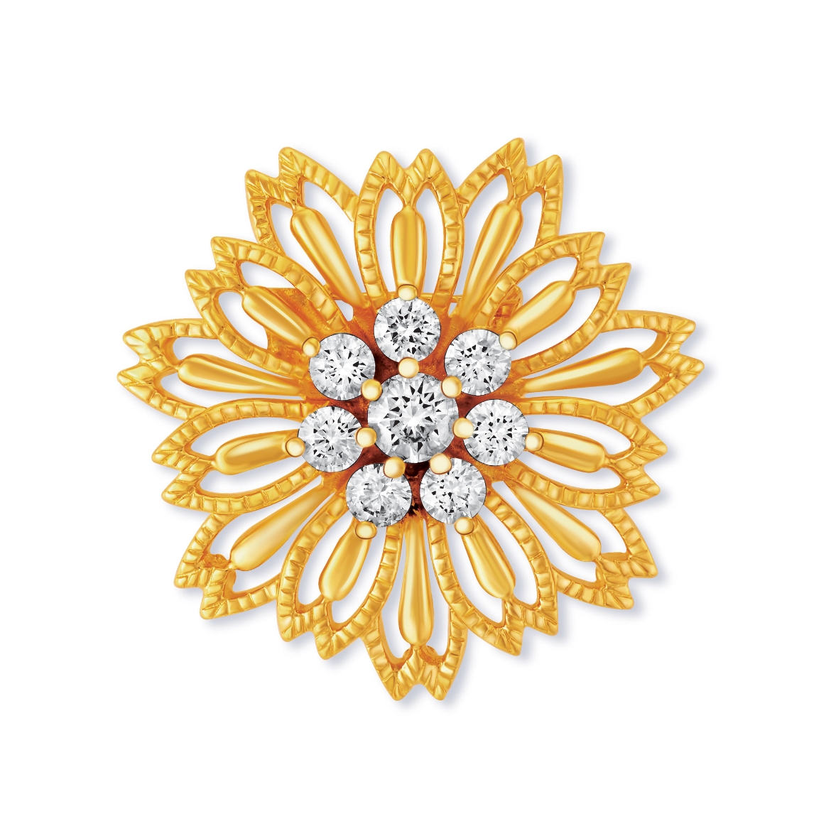 CZ Flower Brooch