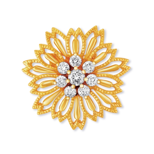 CZ Flower Brooch