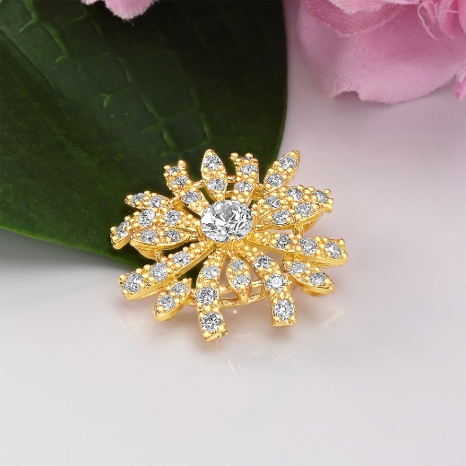 small gold plated sunshine brooch