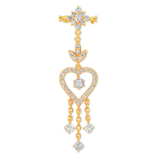 Open Heart Drop Brooch