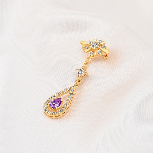 flower teardrop brooch