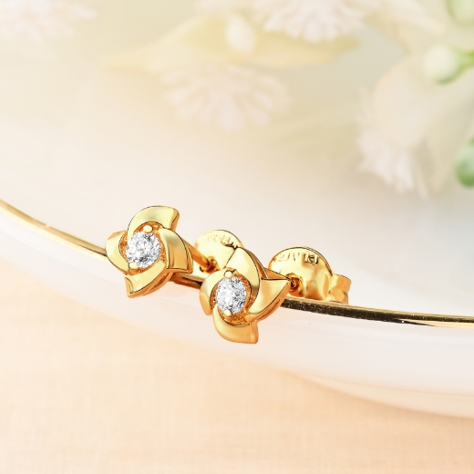 gold plated windmill earrings