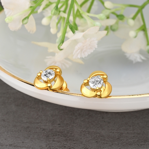 cz flower stud earrings