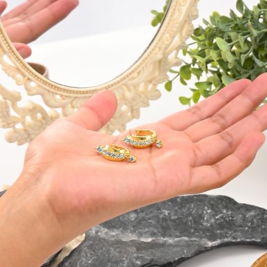 cz hoop earrings for women