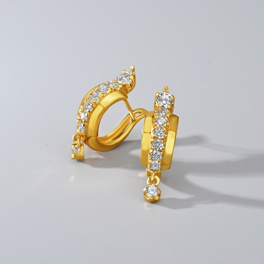 gold plated hoop earrings with cz