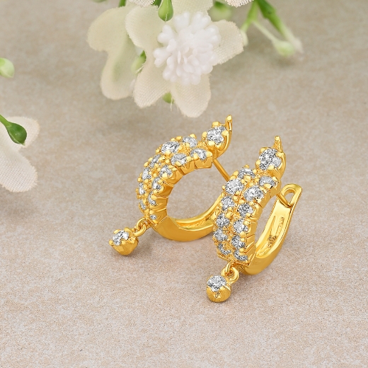 double cz gold plated earrings