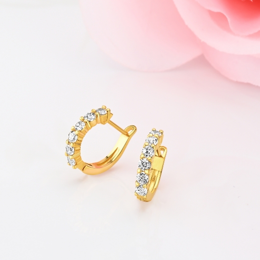 cz gold plated hoop earrings