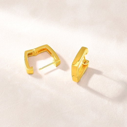 Square Earrings Gold Plated