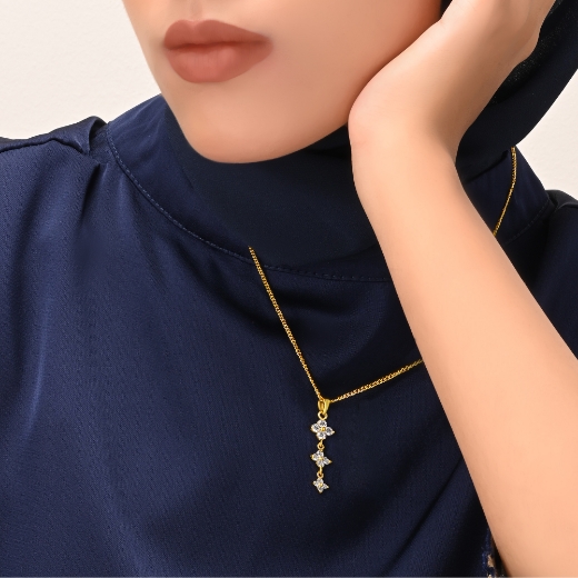 triple flower necklace for girls