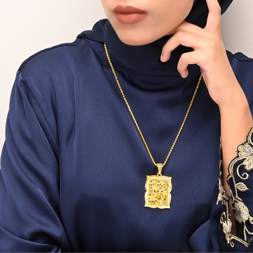Rectangle Vintage Flower Pendant for girls