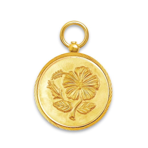 Large Hibiscus Coin Pendant