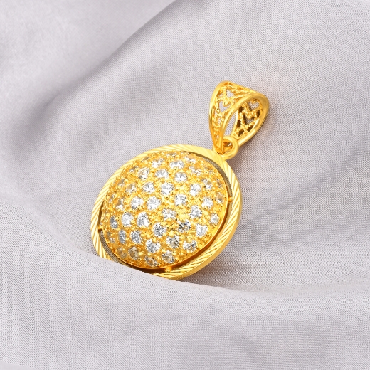 cz ball pendant in half