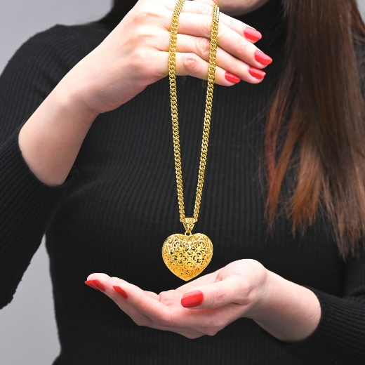 a heart pendant gold plated