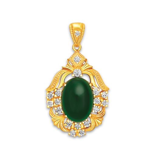 Vintage Green CZ Pendant