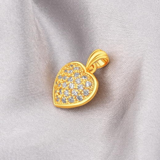 cz gold plated heart pendant