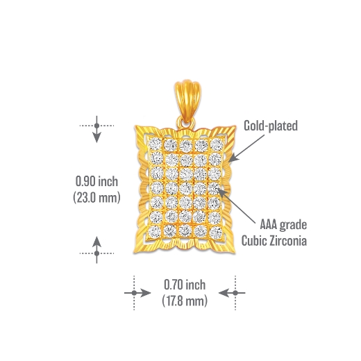 Small Rectangle Pendant measurement