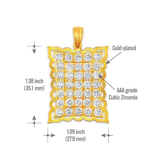 Large Rectangle Pendant measurement